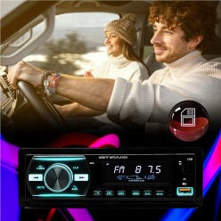 Radio Samochodowe 1 DIN Bluetooth USB Pilot Bezprzewodowy 4x50W