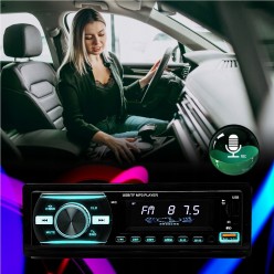 Radio Samochodowe 1 DIN Bluetooth USB Pilot Bezprzewodowy 4x50W