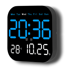 Budzik Zegar Ścienny z Kalendarzem i Temperaturą Duży Cyfrowy