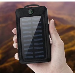 Powerbank Solarny 20000 mAh Latarka i Kompas 2xUSB USB-C MicroUSB Lampa UV