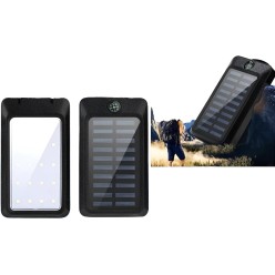 Powerbank Solarny 20000 mAh Latarka i Kompas 2xUSB USB-C MicroUSB Lampa UV