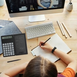 2w1 Biurowy Kalkulator z Elektronicznym Notatnikiem  Zestaw z Rysikiem