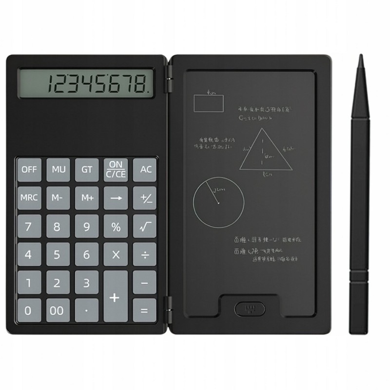 2w1 Biurowy Kalkulator z Elektronicznym Notatnikiem  Zestaw z Rysikiem
