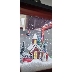 Latarnia Boże Narodzenie Ruchomy Śnieg Świecąca Grająca Kolędy  185 cm