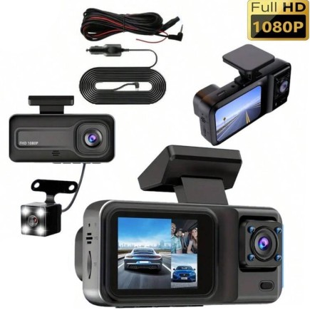 Wideo Rejestrator Samochodowy z Wyświetlaczem 3 Kamery Czujnik Wstrząsu