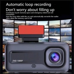 Wideo Rejestrator Samochodowy z Wyświetlaczem 3 Kamery Czujnik Wstrząsu