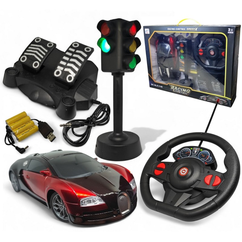 Samochód Zdalnie Sterowany Na Pedały Kierownicę Bezprzewodową z Sygnalizacją