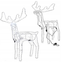 Świecący Duży Renifer z Ruchomą Głową na Boże Narodzenie 110x93cm