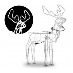 Świecący Duży Renifer z Ruchomą Głową na Boże Narodzenie 110x93cm