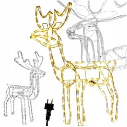 Świecący Duży Renifer z Ruchomą Głową na Boże Narodzenie 110x93cm