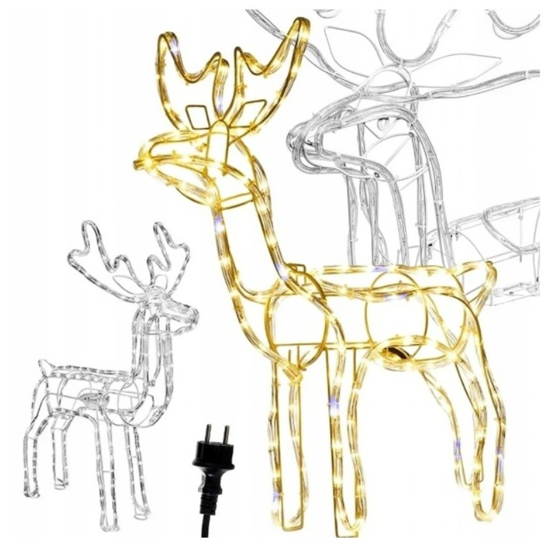 Świecący Duży Renifer z Ruchomą Głową na Boże Narodzenie 110x93cm