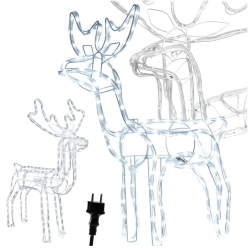 Świecący Duży Renifer z Ruchomą Głową na Boże Narodzenie 110x93cm