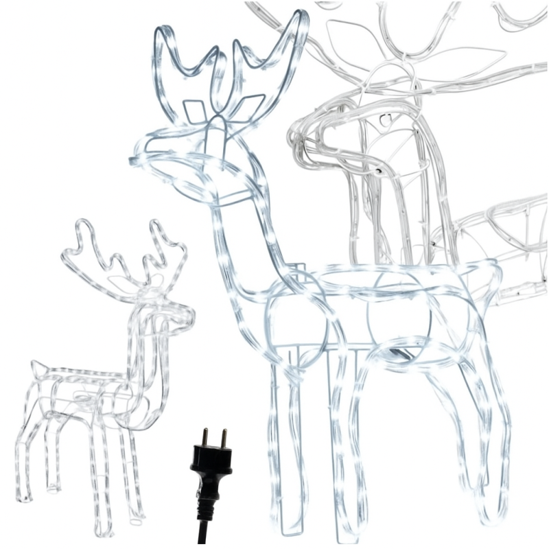 Świecący Duży Renifer z Ruchomą Głową na Boże Narodzenie 110x93cm