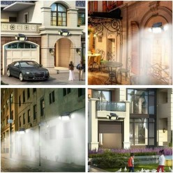 Lampa Solarna Zewnętrzny Kinkiet 192 LED COB Na Ścianę z Pilotem