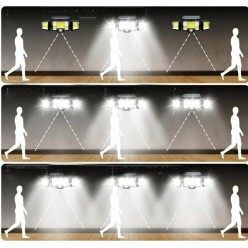 Lampa Solarna Zewnętrzny Kinkiet 192 LED COB Na Ścianę z Pilotem