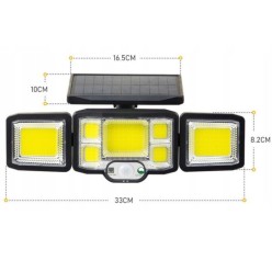 Lampa Solarna Zewnętrzny Kinkiet 192 LED COB Na Ścianę z Pilotem