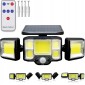 Lampa Solarna Zewnętrzny Kinkiet 192 LED COB Na Ścianę z Pilotem