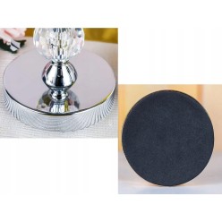 Zestaw 3 Świeczniki Kryształowe Szklane Chromowane Wykończenie