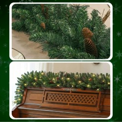 Świąteczna Girlanda Gęsta Łańcuch 300cm + Lampki LED