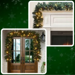 Świąteczna Girlanda Gęsta Łańcuch 300cm + Lampki LED