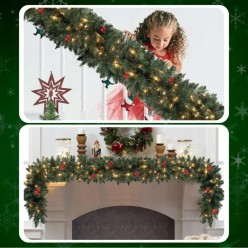 Świąteczna Girlanda Gęsta Łańcuch 300cm + Lampki LED