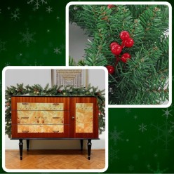 Świąteczna Girlanda Gęsta Łańcuch 300cm + Lampki LED