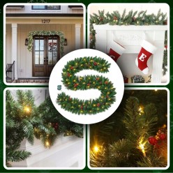 Świąteczna Girlanda Gęsta Łańcuch 300cm + Lampki LED