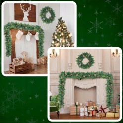 Świąteczna Girlanda Gęsta Łańcuch 300cm + Lampki LED