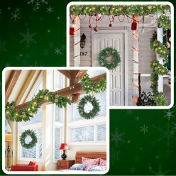 Świąteczna Girlanda Gęsta Łańcuch 300cm + Lampki LED