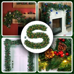 Świąteczna Girlanda Gęsta Łańcuch 300cm + Lampki LED