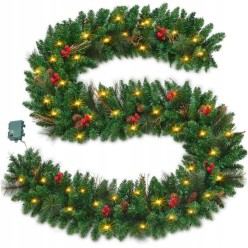 Świąteczna Girlanda Gęsta Łańcuch 300cm + Lampki LED