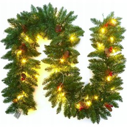 Świąteczna Girlanda Gęsta Łańcuch 300cm + Lampki 100LED