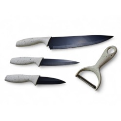 Zestaw Garnków 21 Elementów Marmurkowe Białe z Patelnie z Pokrywkami Akcesoria