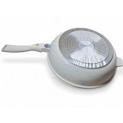 Zestaw Garnków 21 Elementów Marmurkowe Białe z Patelnie z Pokrywkami Akcesoria