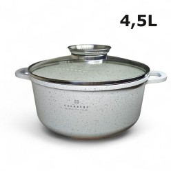 Zestaw Garnków 21 Elementów Marmurkowe Białe z Patelnie z Pokrywkami Akcesoria