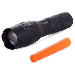 Taktyczna Latarka z ZOOM oraz Lampą Ostrzegawczą Sygnalizacyjną LED CREE