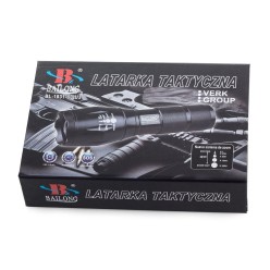 Taktyczna Latarka z ZOOM oraz Lampą Ostrzegawczą Sygnalizacyjną LED CREE