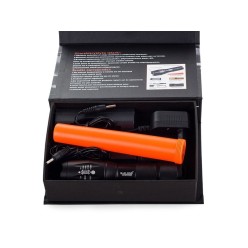 Taktyczna Latarka z ZOOM oraz Lampą Ostrzegawczą Sygnalizacyjną LED CREE