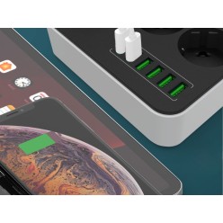 Przedłużacz Listwa Zasilająca 3x230V 6xUSB z Przyciskiem Zasilającym