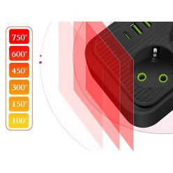 Przedłużacz Listwa Zasilająca 3x230V 4xUSB 1xUSB-C z Przyciskiem Zasilającym