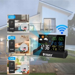 Stacja Pogody Temperatura Wewnątrz i Na Zewnątrz z Higrometr Barometr