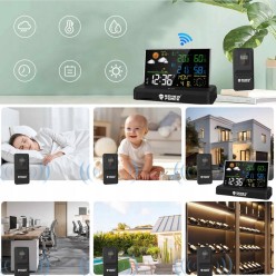 Stacja Pogody Temperatura Wewnątrz i Na Zewnątrz z Higrometr Barometr