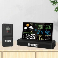 Stacja Pogody Temperatura Wewnątrz i Na Zewnątrz z Higrometr Barometr