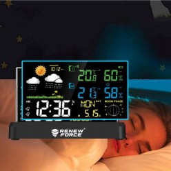 Stacja Pogody Temperatura Wewnątrz i Na Zewnątrz z Higrometr Barometr