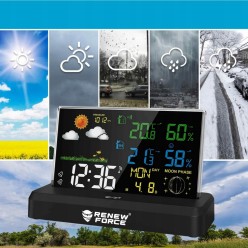 Stacja Pogody Temperatura Wewnątrz i Na Zewnątrz z Higrometr Barometr