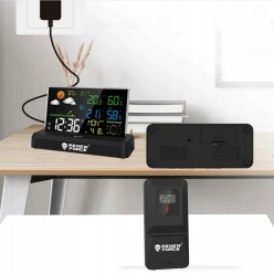 Stacja Pogody Temperatura Wewnątrz i Na Zewnątrz z Higrometr Barometr