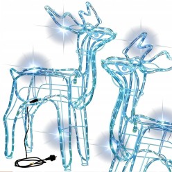 Renifer Świecący z Ruchomą Głową Migoczące Diody 11m LED 115x94cm