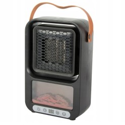 Farelka Biurkowa Przenośna 500W z Pilotem Dekoracja Kominek