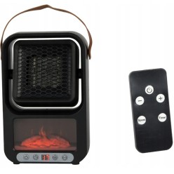 Farelka Biurkowa Przenośna 500W z Pilotem Dekoracja Kominek