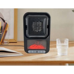 Farelka Biurkowa Przenośna 500W z Pilotem Dekoracja Kominek